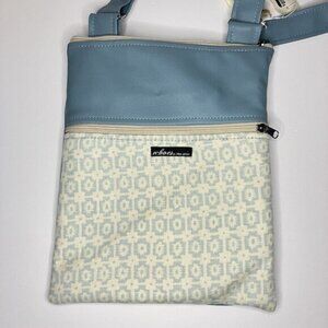 NWT Echos in the Attic Handmade Upcycled Crossbody Bag Blue Faux Leather Boho